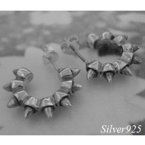 画像: シルバーピアス　パンク風
