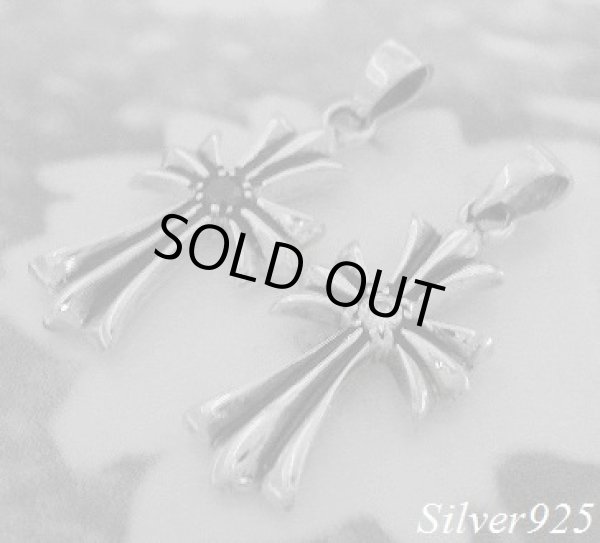 画像1: ジルコニア付クロス　ペアペンダント