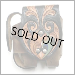 画像: 牛革トライバルカービング　タバコライターケース