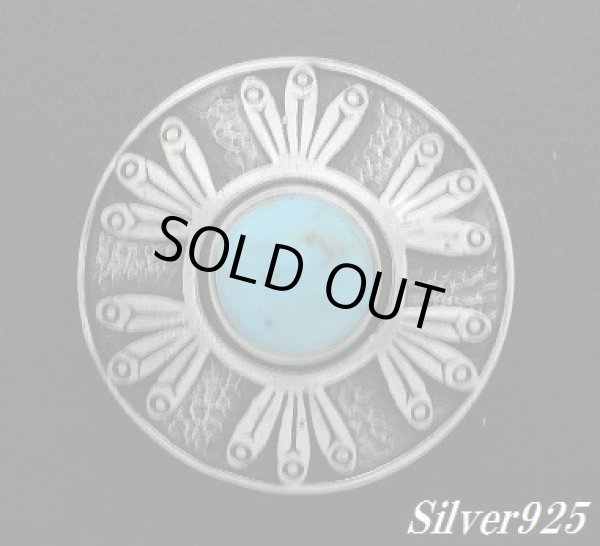 画像1: メイプルリーフ ターコイズコンチョ   直径　27mm