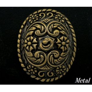 画像: スウィートブーケメタルコンチョ真鍮色　直径　41mm×31mm