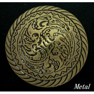 画像: 唐草メタルコンチョ真鍮色　直径　37mm