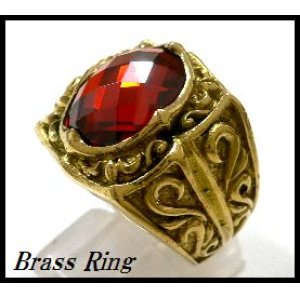 画像: Brassレッドジルコニアリング