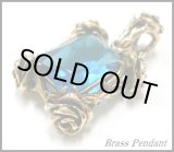 画像: ブルージルコニア薔薇留めペンダント　