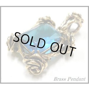 画像: ブルージルコニア薔薇留めペンダント　