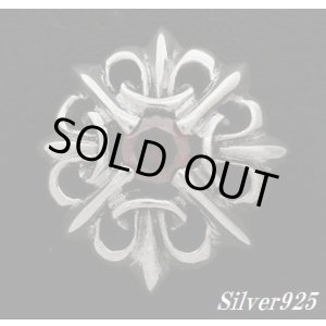 画像: ソードフレア　レッドジルコニア付コンチョ　直径　23mm 