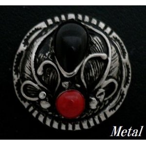 画像: オニキス風ネイティブ　コンチョ　直径　26mm 