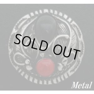 画像: オニキス風ネイティブ コンチョ 直径 26mm