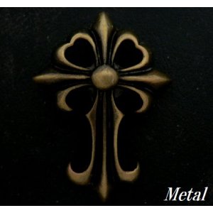 画像: クロムハーツ風クロス メタルコンチョ　古美色　直径　42mm×29mm 
