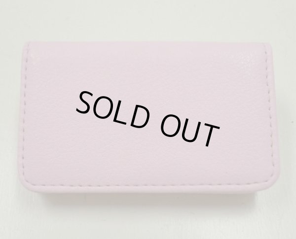 画像1: 牛革カードケース　ピンク　マグネット 