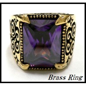 画像: Brassパープルジルコニアリング