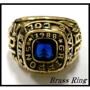 画像: Brassブルージルコニア付カレッジリング
