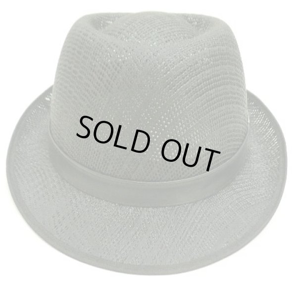 画像1: メッシュストローハット　ブラック