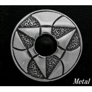 画像: オニキス付ハザード　メタルコンチョ　直径　29mm 