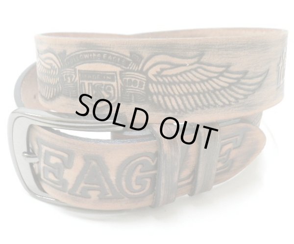 画像1: 牛革EAGLE型押し　レザーベルト