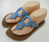 画像: 【アウトレット】バリ島産　貝殻ビーズサンダル水色　23.5相当 