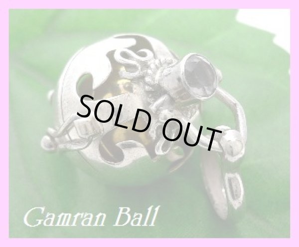 画像1: 天然石ライトアメジスト付ガムランボール　トライバルプレーン 