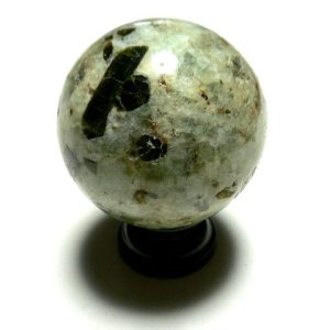 画像: 天然石トリマリン丸玉60mm置物 台座付