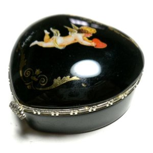 画像: 天然石オニキス　ハート型ジュエリーBOX