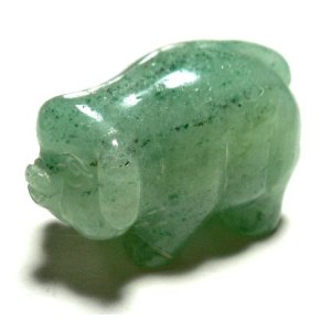 画像: 天然石アベンチュリン彫刻ブタさん置物