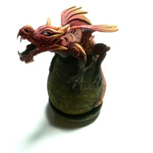 画像: 木製サラマンダー　お香立てオブジェ
