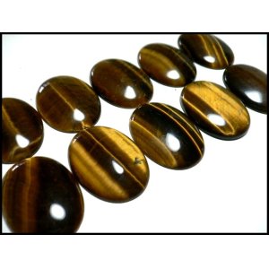 画像: 天然石タイガーアイ　カボション10個セット[Ａランク]直径40mm×30mm