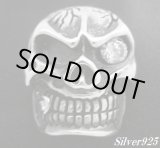 画像: ジルコニア入りギャングスカル　コンチョ　直径　25mm 