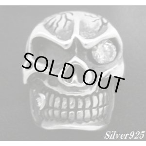 画像: ジルコニア入りギャングスカル　コンチョ　直径　25mm 