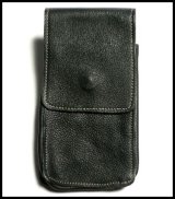 画像: 牛革シンプル携帯ケース　スマホ対応　黒