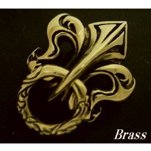 画像: Brass百合の紋章型 ドロップハンドル 