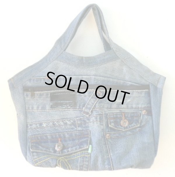 画像1: ジーンズリメイクデニムハンドバッグ