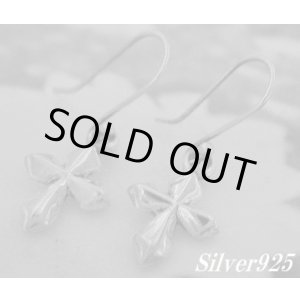 画像: シルバーピアス　クロス