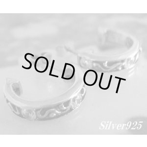 画像: シルバーピアス ジルコニア付トライバル