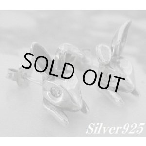 画像: シルバーピアス ジルコニア付ラビット