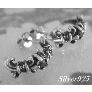 画像: シルバーピアス　ブラックジルコニア付フレア