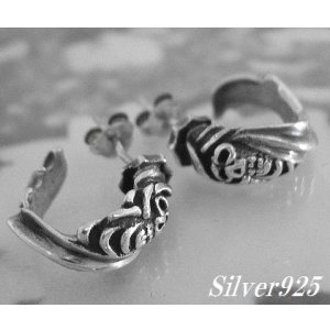 画像: シルバーピアス　スカルトルネード
