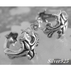 画像: シルバーピアス　ビッグクロス