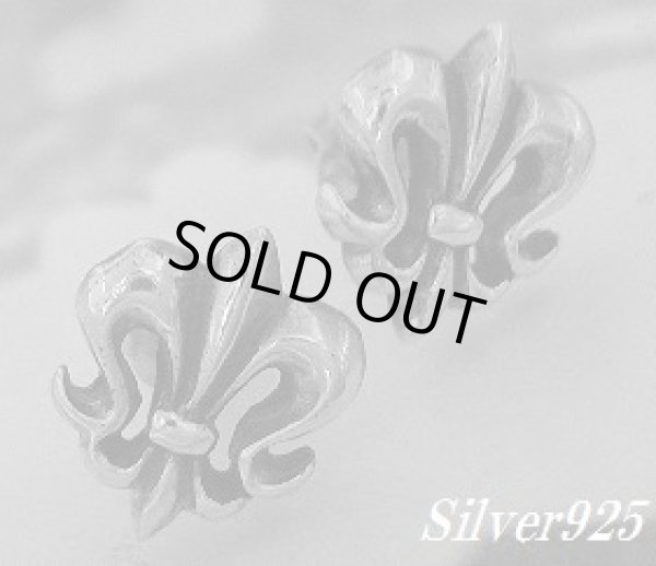 画像1: シルバーピアス　百合の紋章