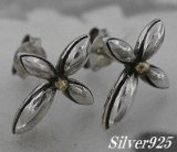 画像: シルバーピアス　クロス