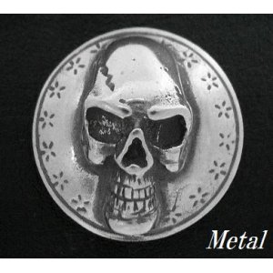画像: サークルスカルメタルコンチョ　直径　29mm 