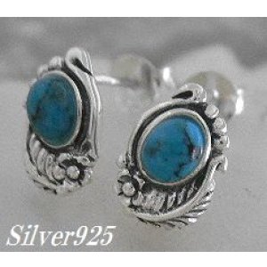 画像: シルバーピアス ターコイズ フェザー