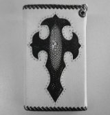 画像: 牛革×エイ革スティングレイクロス　レザーウォレット　ミドル