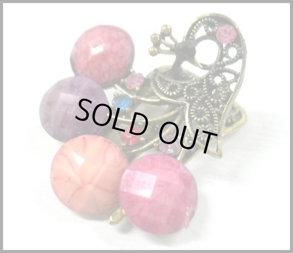 画像1: ラインストーン  アンティーク調ヘアクリップ typeC