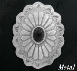 画像: オニキス付オーバル　メタルコンチョ　直径　42mm×30mm