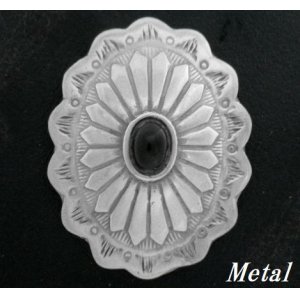 画像: オニキス付オーバル　メタルコンチョ　直径　42mm×30mm