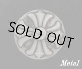 画像: 十字架クロスメタルコンチョ ループ式　直径23mm 