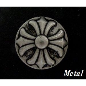 画像: 十字架クロスメタルコンチョ ループ式　直径23mm 