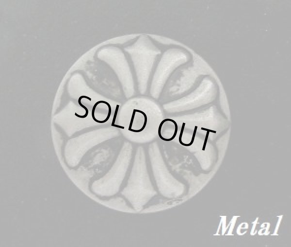 画像1: 十字架クロスメタルコンチョ ループ式　直径23mm 