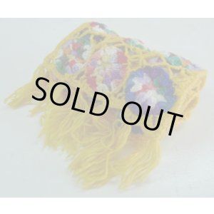 画像: ネパール製　手編みロングウールマフラー　イエロー