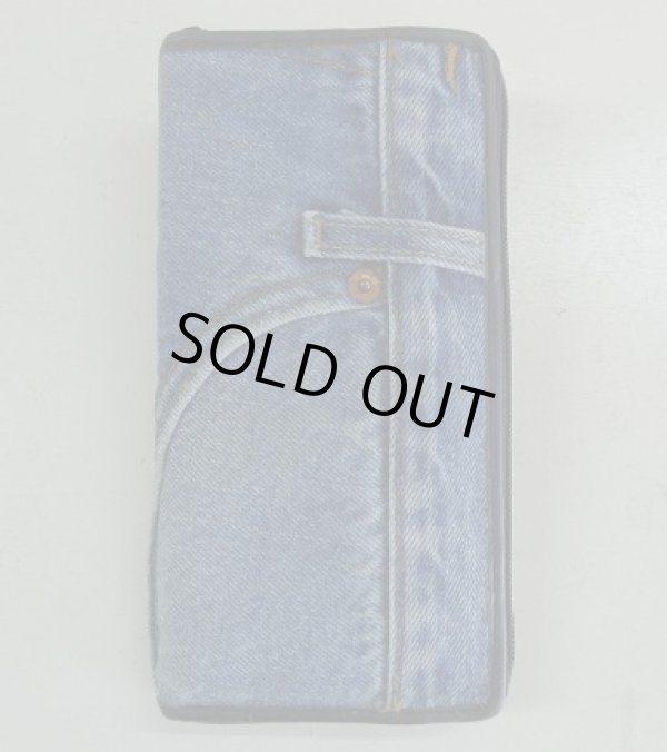 画像1: ジーンズリメイクデニム ハンドメイドウォレット ファスナータイプ